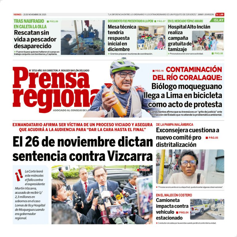 La Prensa Regional – Viernes 21 de noviembre de 2025