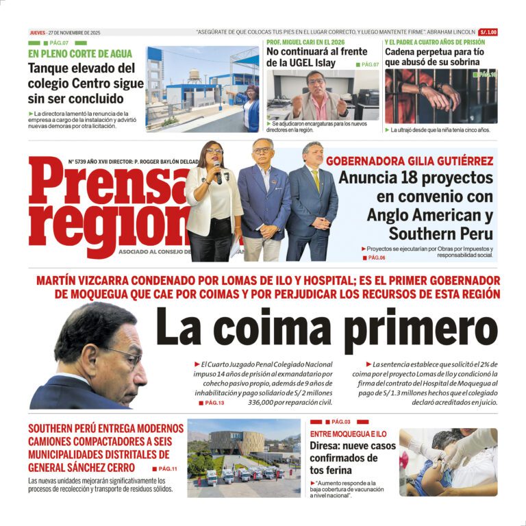 La Prensa Regional – Jueves 27 de noviembre de 2025