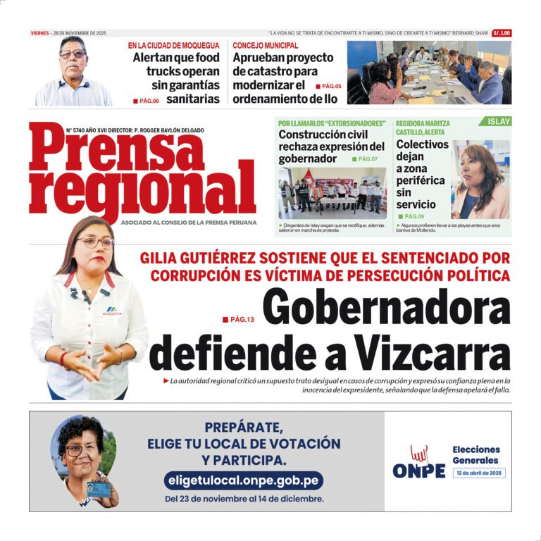 La Prensa Regional – Viernes 28 de noviembre de 2025