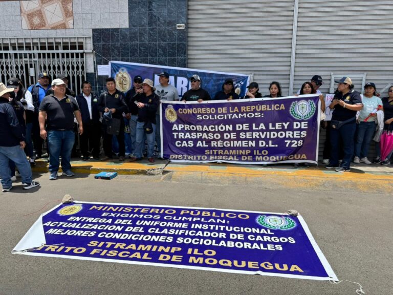 Trabajadores del Ministerio Público en Moquegua acataron paro nacional de 48 horas