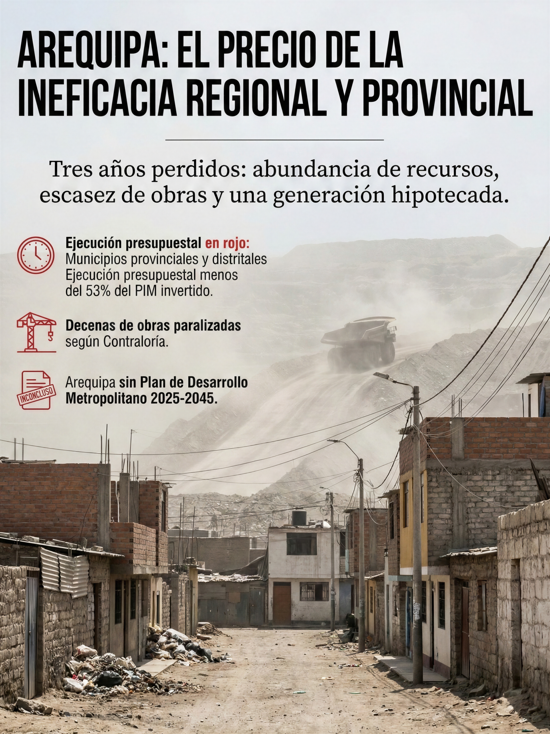 2025: Arequipa, el precio de la ineficacia regional y provincial 1 Arequipa el precio de la ineficacia regional y provincial – 1 Foto Composicion Datos scaled La Prensa Regional