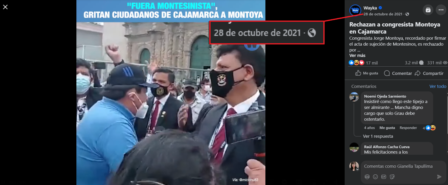 Es falso que video en el que increpan al congresista Montoya ocurrió en Arequipa 2 Chequeo3 Montoya 2 La Prensa Regional