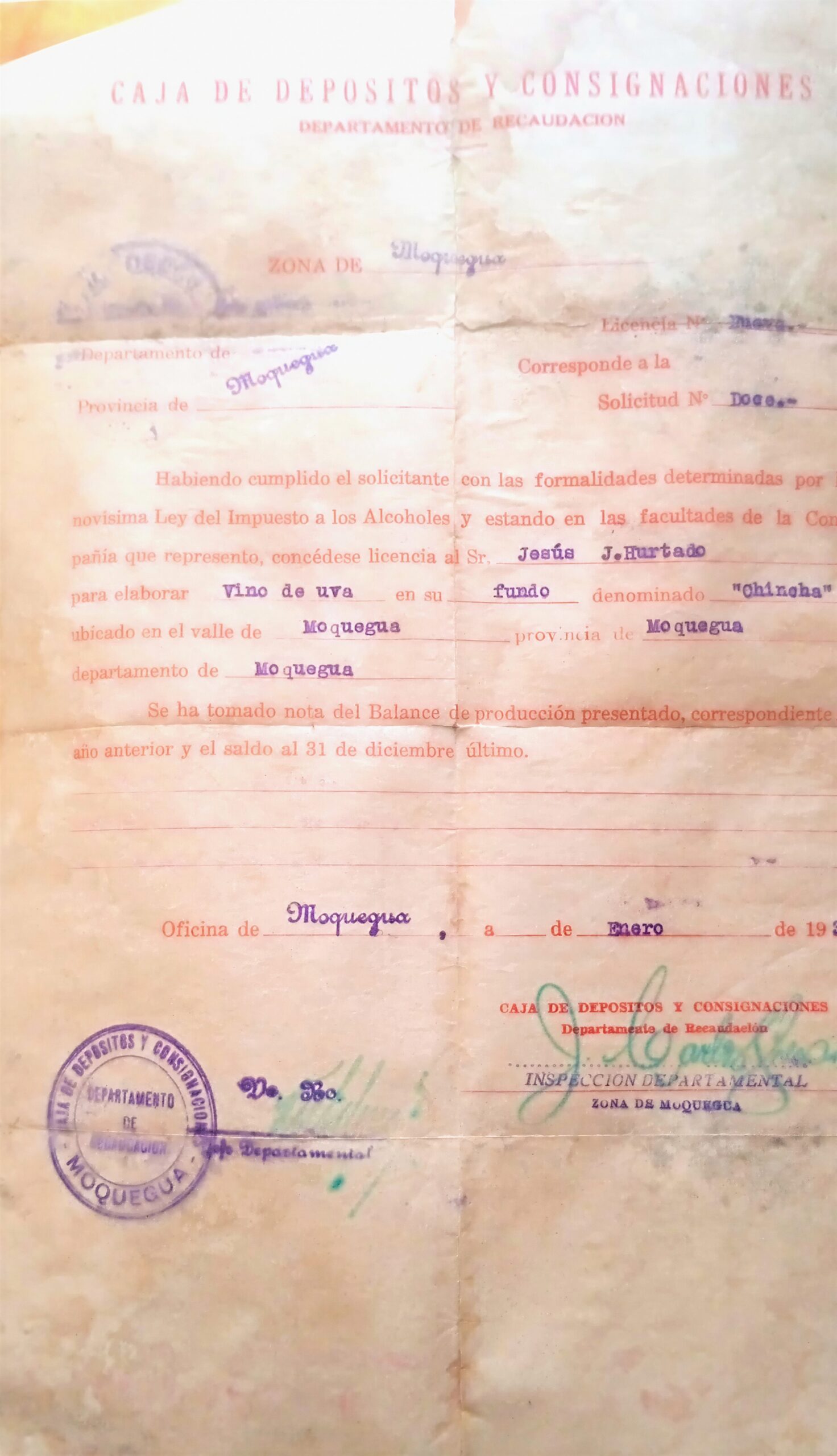 Visitando el pasado de mi Moquegua (VII) 1 Documento historico de 1934 en el que la Caja de Depositos y Consignaciones Moquegua scaled La Prensa Regional