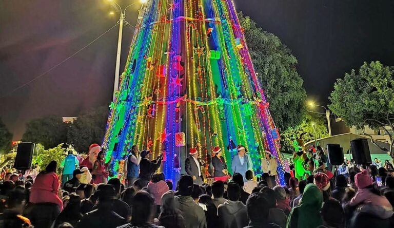 Municipalidad de San Antonio encendió árbol navideño de 27 metros