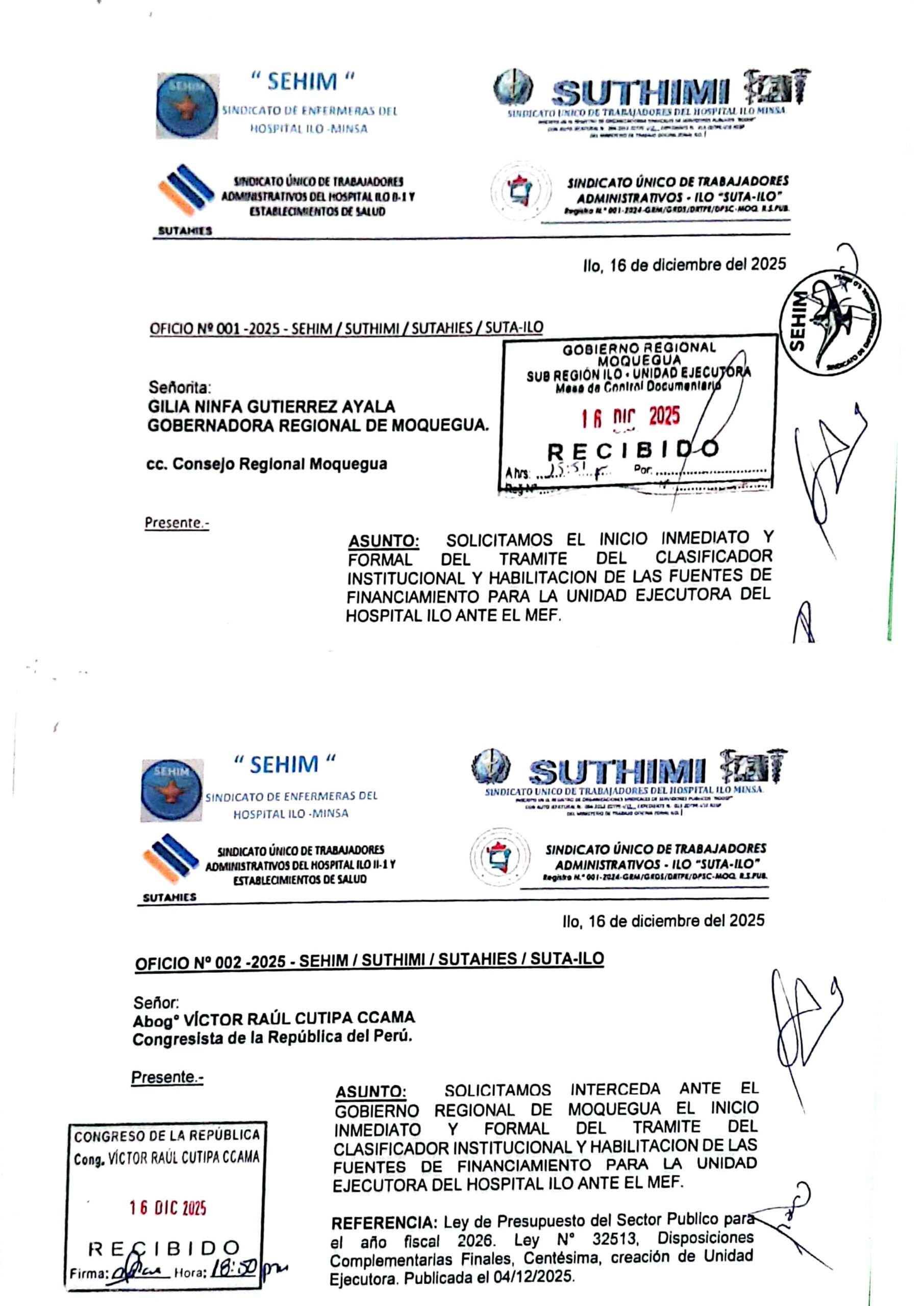 GORE Moquegua demora creación de la Unidad Ejecutora del Hospital Ilo y sindicatos denuncian desidia oficial 1 GORE Moquegua demora creacion de la Unidad Ejecutora del Hospital Ilo 17122025 2 scaled La Prensa Regional