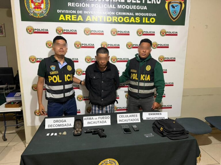 Ilo: PNP captura a asaltante que utilizó arma de fuego en robo