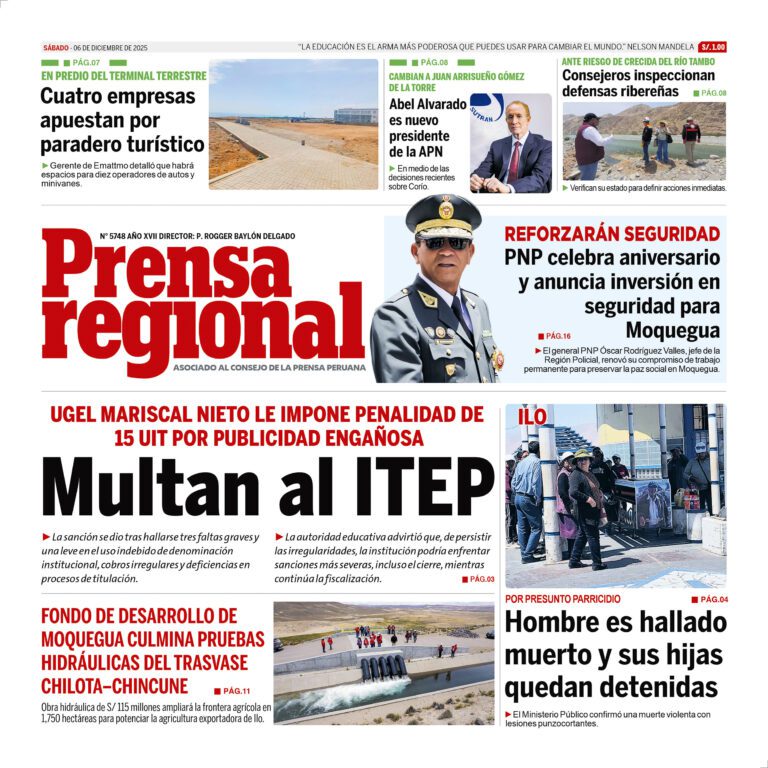 La Prensa Regional – Sábado 06 de diciembre de 2025
