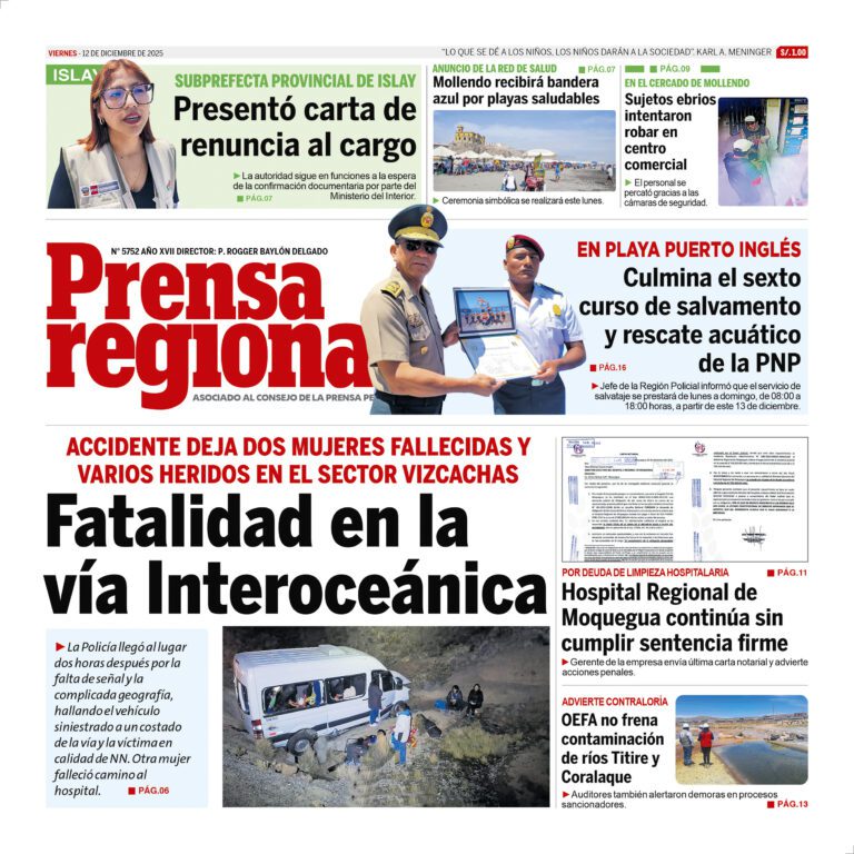 La Prensa Regional – Viernes 12 de diciembre de 2025