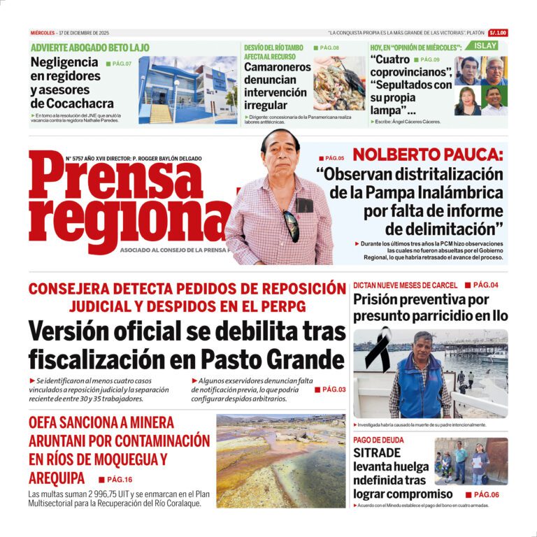La Prensa Regional – Miercoles 17 de diciembre de 2025