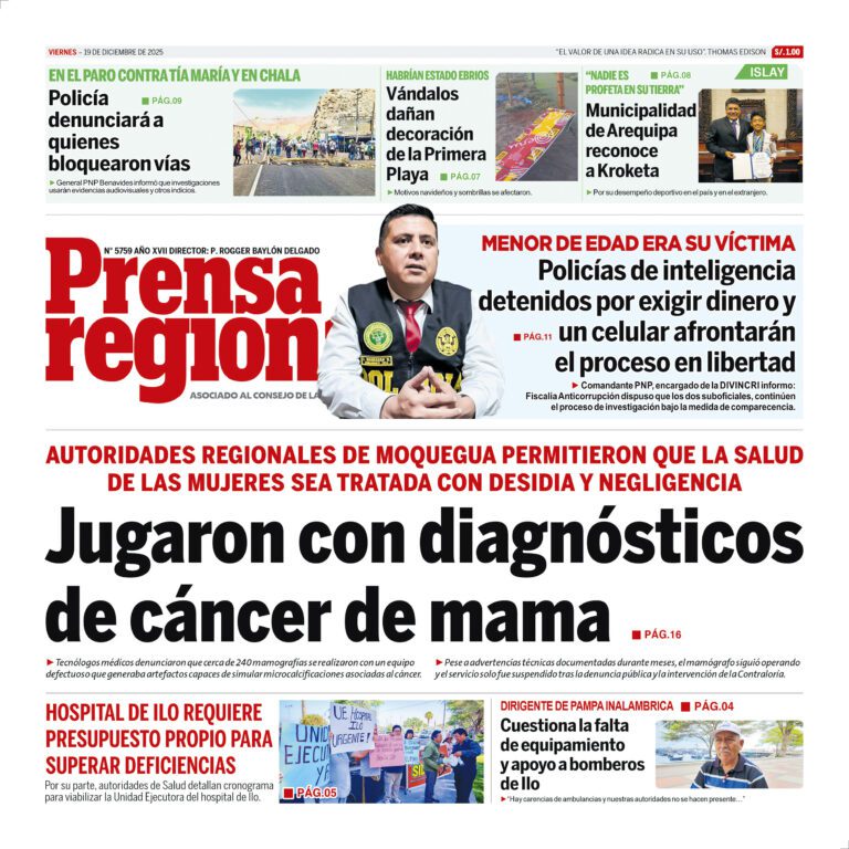 La Prensa Regional – Viernes 19 de diciembre de 2025