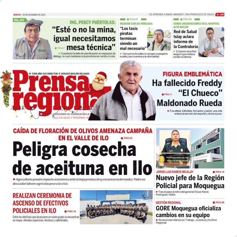 La Prensa Regional – Martes 30 de diciembre de 2025