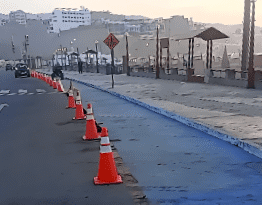 Instalan conos de seguridad para proteger ciclovías en playas de Mollendo 
