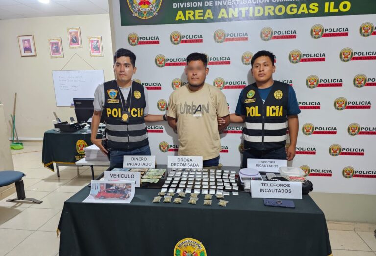 Intervienen a presunto micro comercializador de drogas en Ilo