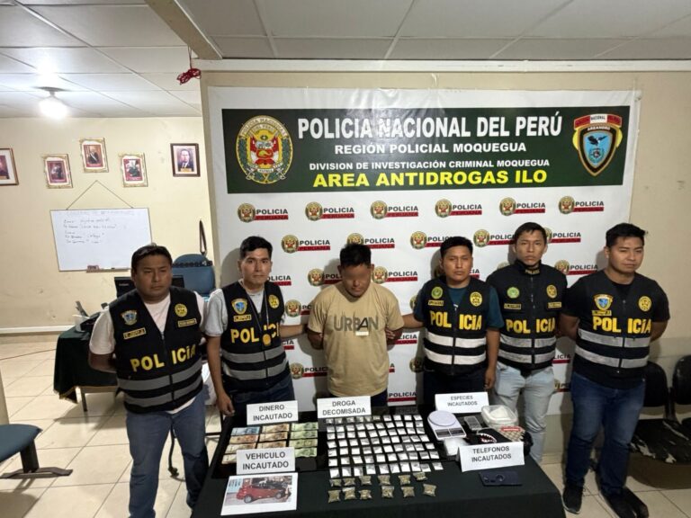 Ilo: envían a prisión preventiva a sujeto investigado por tráfico ilícito de drogas