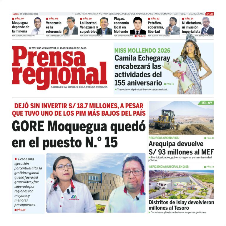 La Prensa Regional – Lunes 05 de enero de 2026