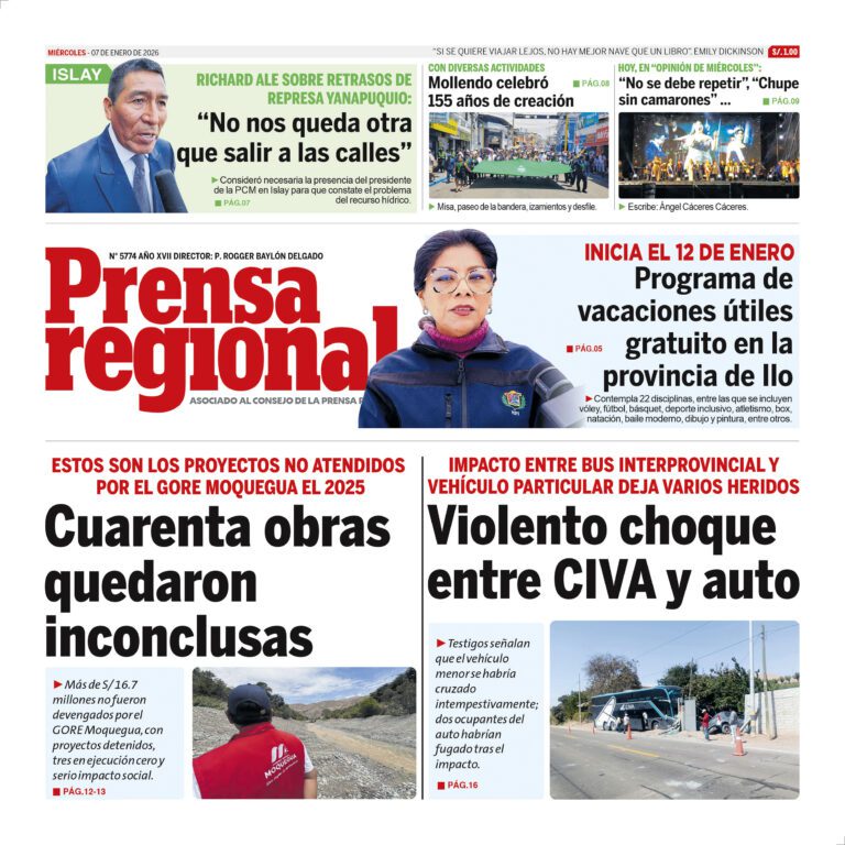 La Prensa Regional – Miércoles 07 de enero de 2026