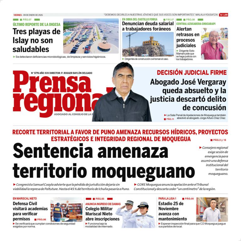 La Prensa Regional – Viernes 09 de enero de 2026