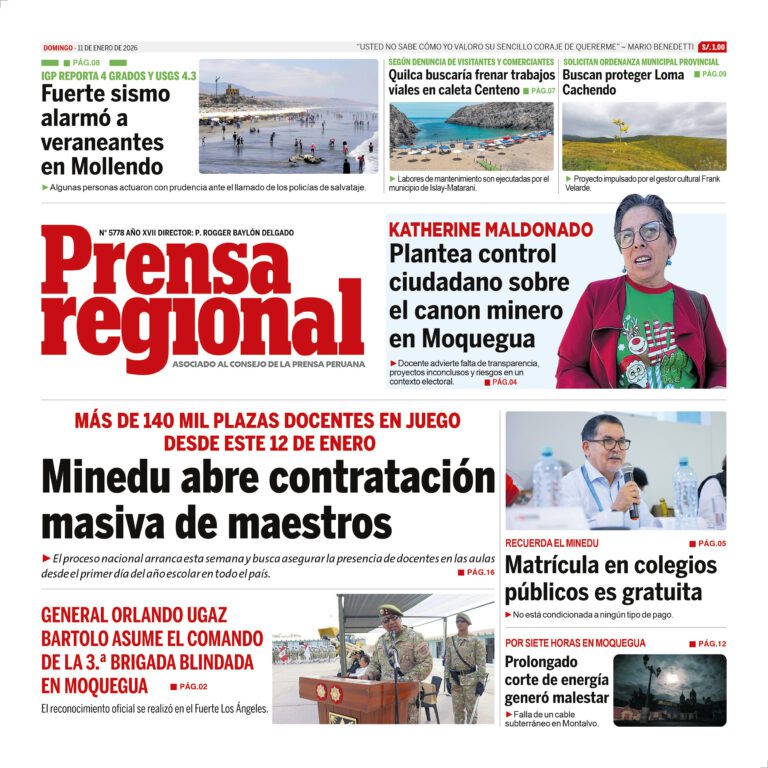 La Prensa Regional – Domingo 11 de enero de 2026