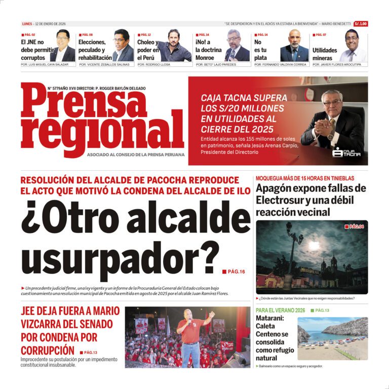 La Prensa Regional – Lunes 12 de enero de 2026