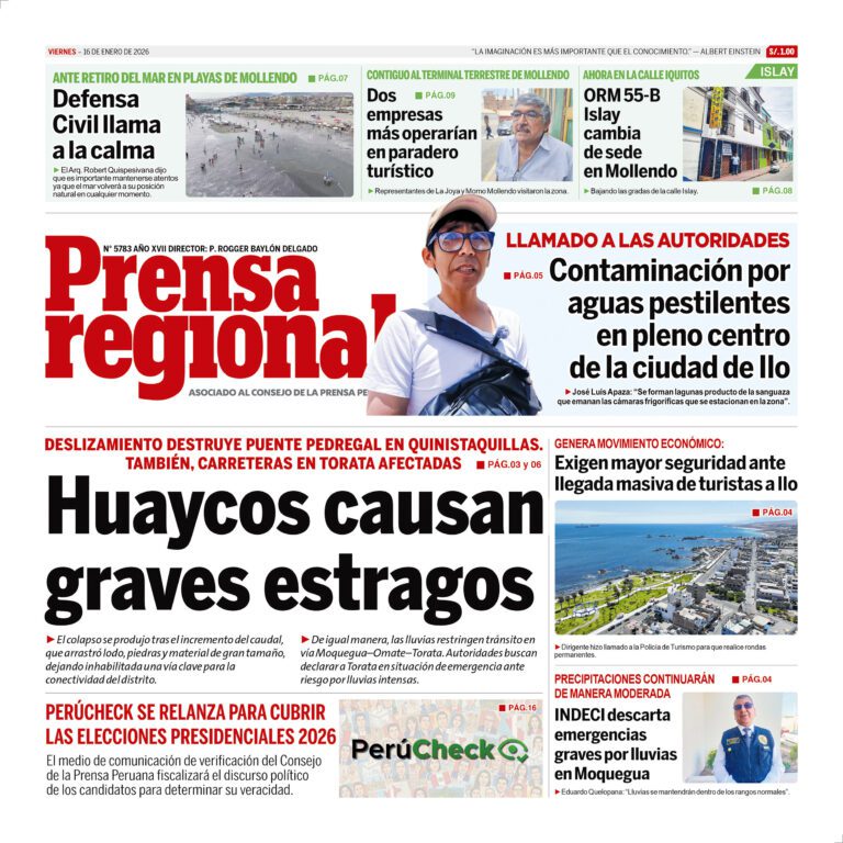 La Prensa Regional – Viernes 16 de enero de 2026