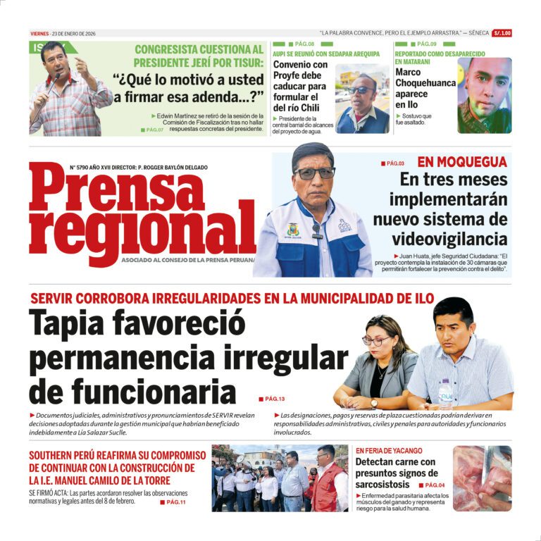 La Prensa Regional – Viernes 23 de enero de 2026