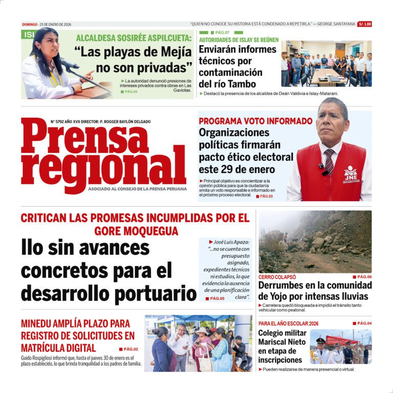 La Prensa Regional – Domingo 25 de enero de 2026