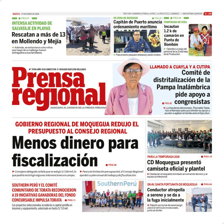 La Prensa Regional – Martes 27 de enero de 2026