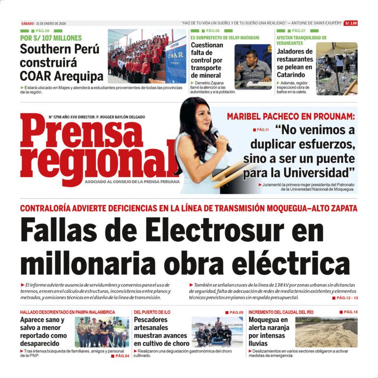 La Prensa Regional – Sábado 31 de enero de 2026