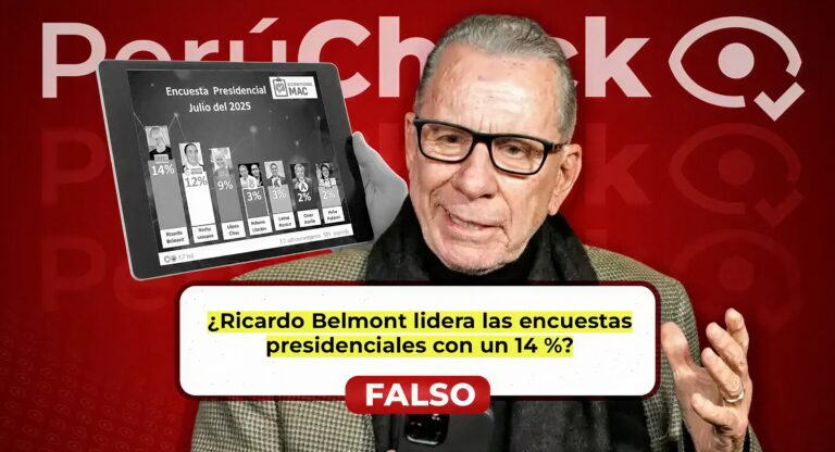 Ricardo Belmont lidera las encuestas con 14%, según una encuesta manipulada, pero no es así