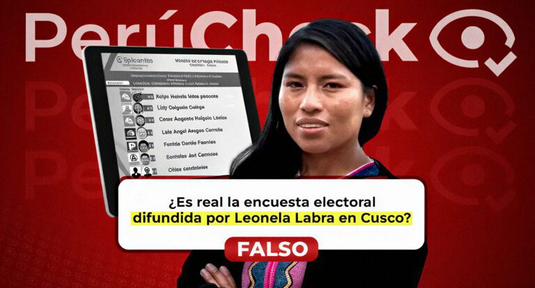 Leonela Labra difunde encuesta fabricada que la pone en primer lugar en Cusco