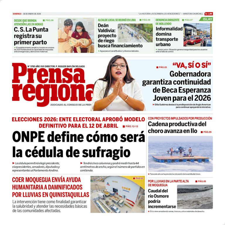 La Prensa Regional – Domingo 18 de enero de 2026