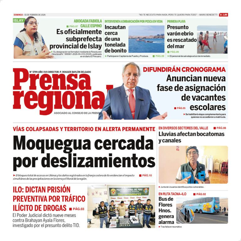 La Prensa Regional – Domingo 01 de febrero de 2026
