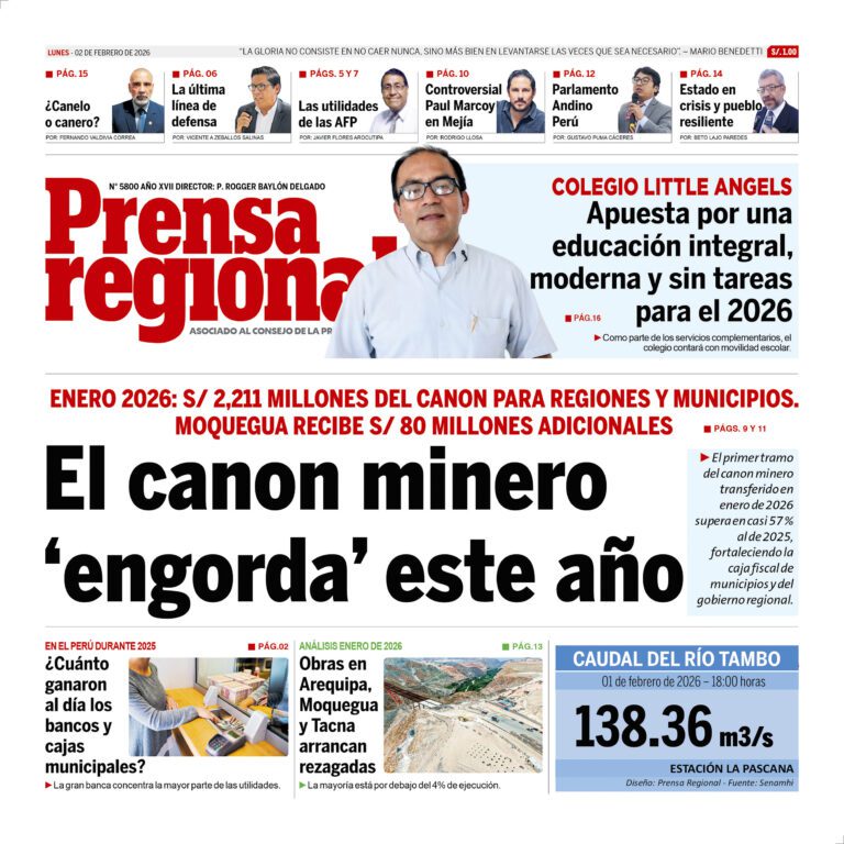 La Prensa Regional – Lunes 02 de febrero de 2026