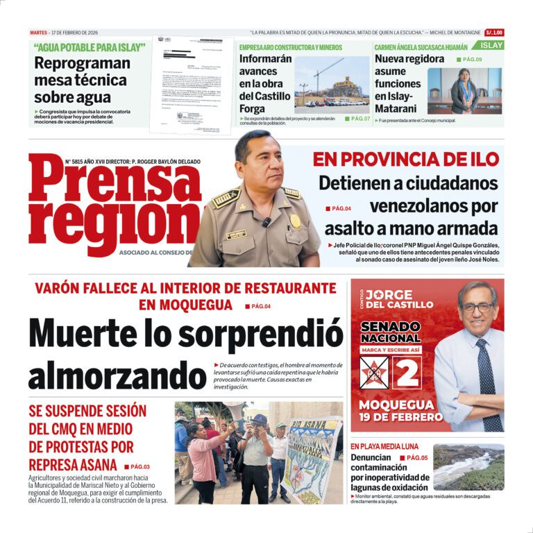 La Prensa Regional – Martes 17 de febrero de 2026