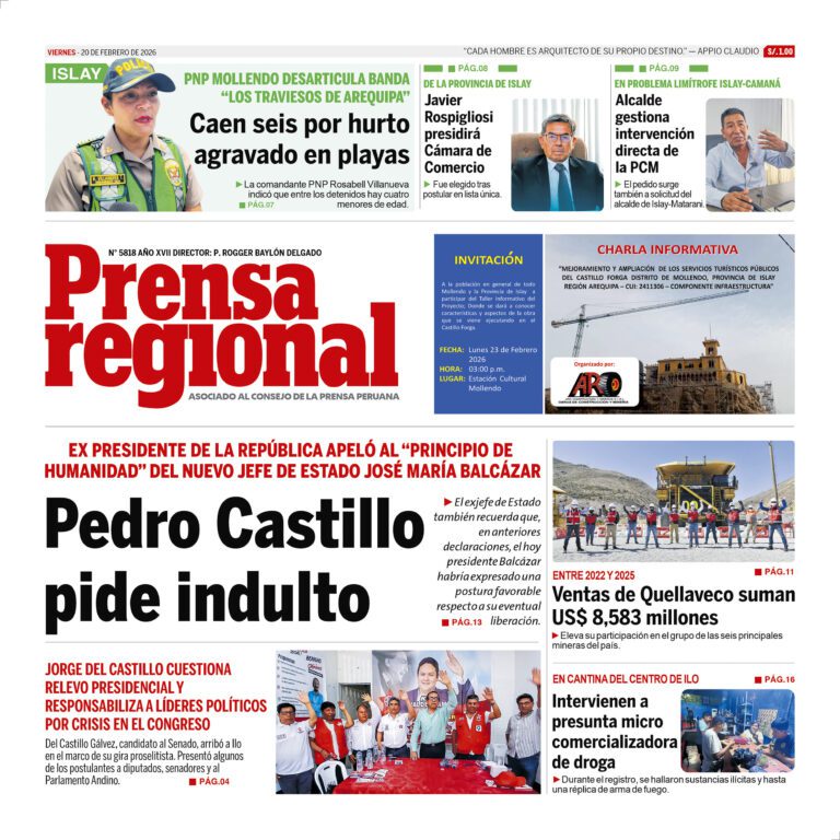 La Prensa Regional – Viernes 20 de febrero de 2026