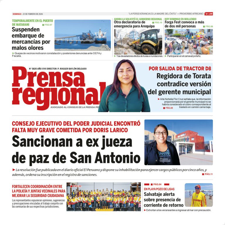 La Prensa Regional – Domingo 22 de febrero de 2026