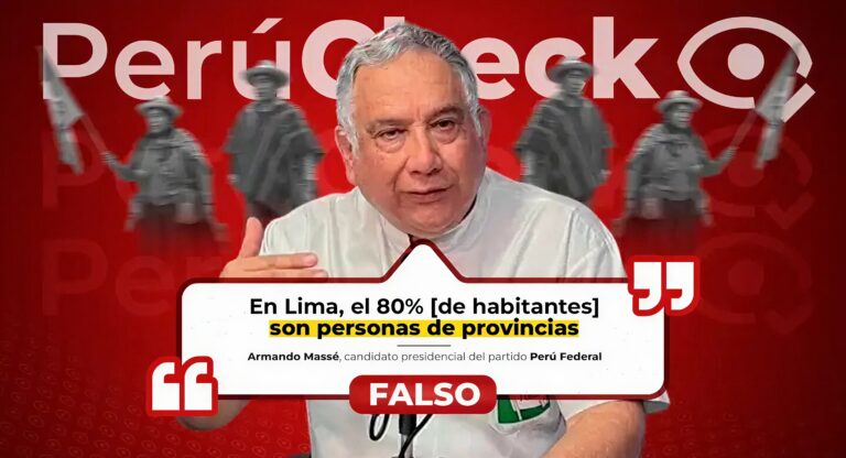 ¿El 80% de Lima está compuesto por personas de provincia? Es falso lo afirmado por el candidato Armando Massé