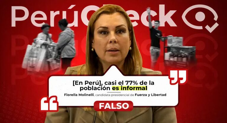 La informalidad en el Perú no es de 77%, como afirmó la candidata Fiorella Molinelli