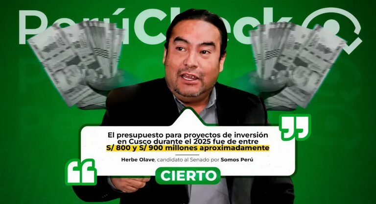 Cusco tuvo un presupuesto de aproximadamente S/ 950 millones para invertir en obras el año pasado, como dijo el candidato Herbe Olave