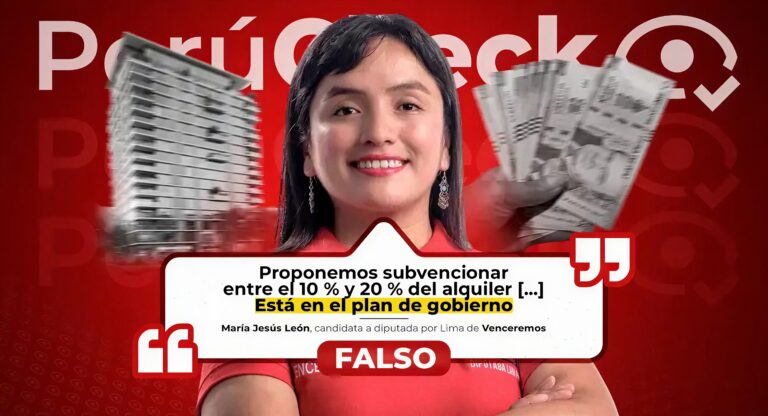 La candidata a diputada María Jesús León afirmó que el plan de gobierno de Venceremos propone subvención de alquileres, pero no es así