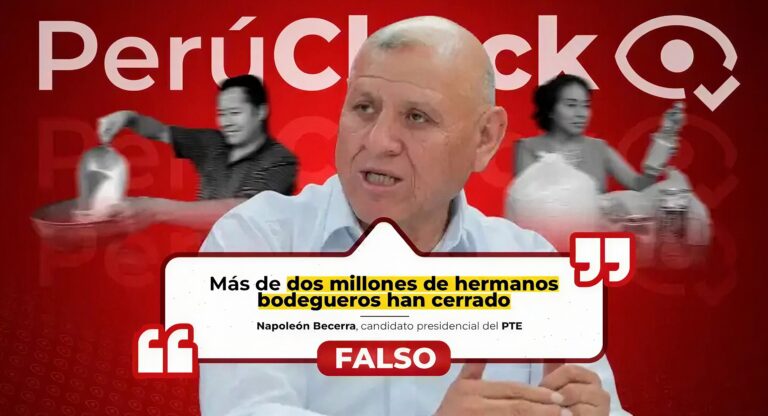 Cerraron 2 millones de bodegas por la extorsión, dijo el candidato presidencial Napoleón Becerra, pero es falso