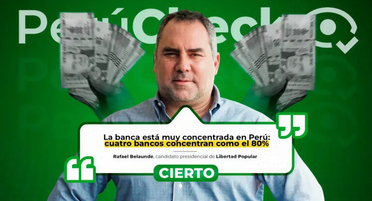 Cuatro bancos concentran alrededor del 80% del sistema bancario, como afirmó el candidato Rafael Belaunde