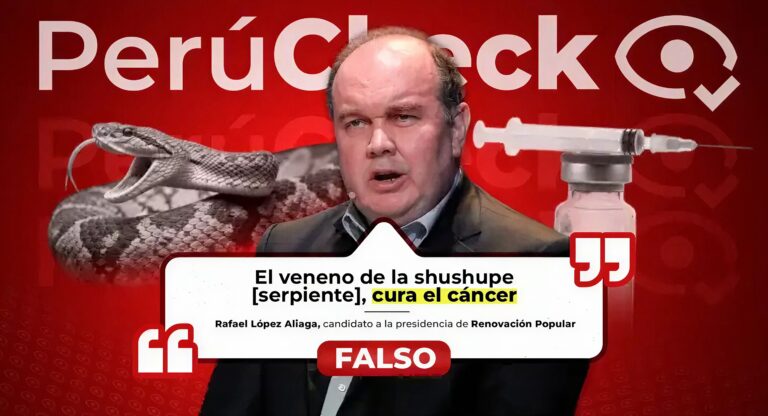 ¿Cura el cáncer el veneno de la shushupe? Lo que dijo Rafael López Aliaga es falso y mortal