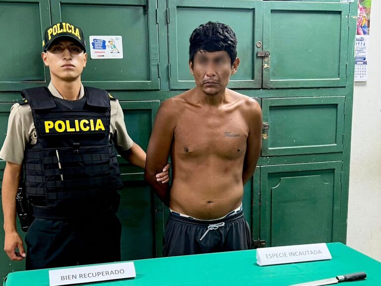 Intervienen a sujeto tras asaltar con cuchillo a joven mujer en Ilo