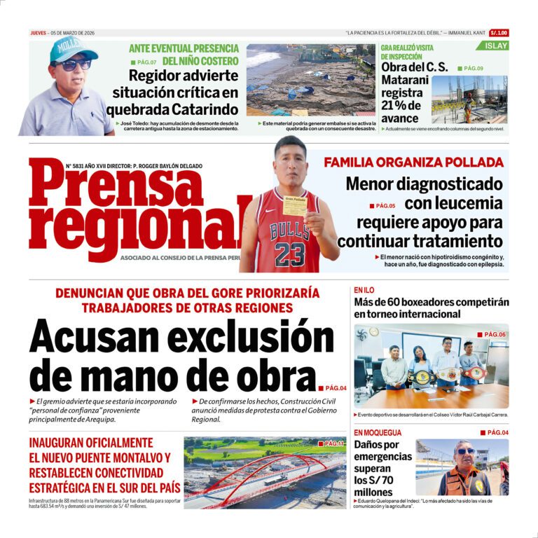 La Prensa Regional – Jueves 05 de marzo de 2026