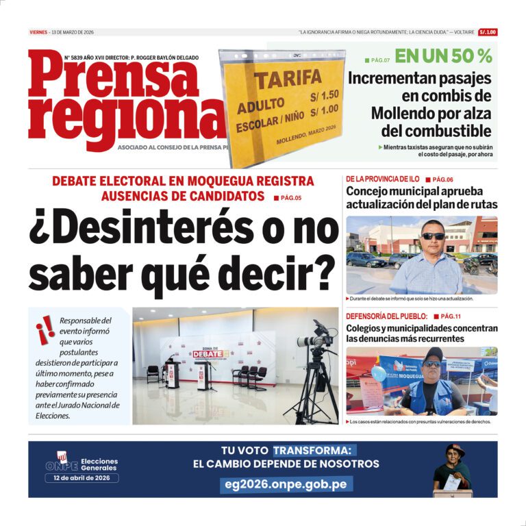 La Prensa Regional – Viernes 13 marzo de 2026