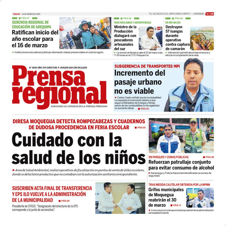 La Prensa Regional – Sábado 14 de marzo de 2026