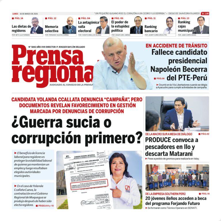 La Prensa Regional – Lunes 16 de marzo de 2026