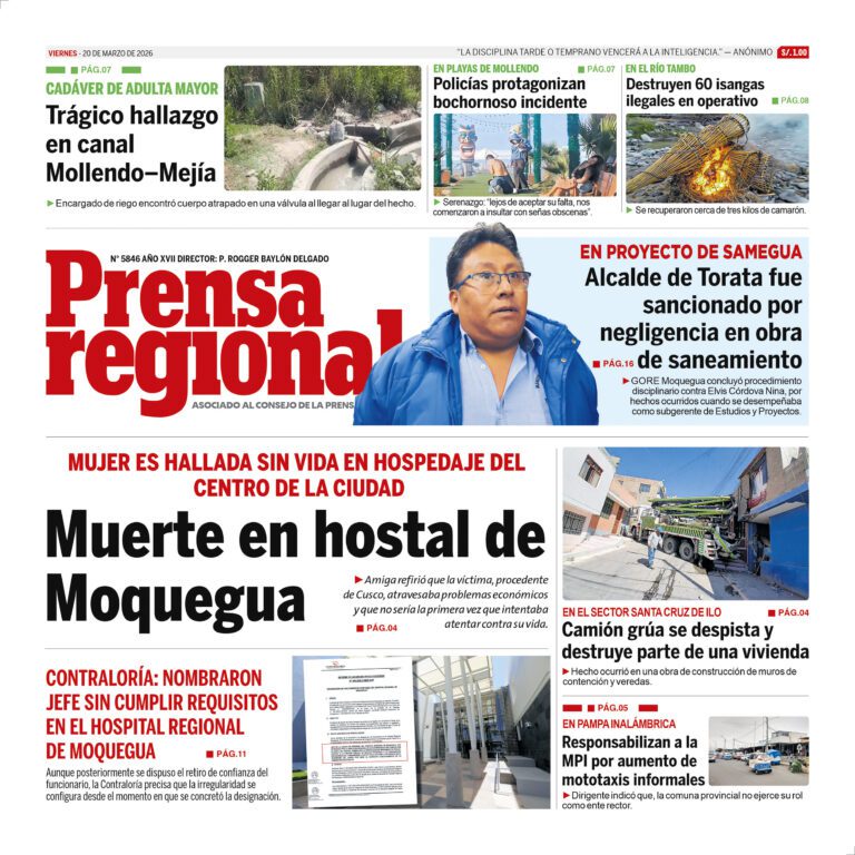 La Prensa Regional – Viernes 20 marzo de 2026