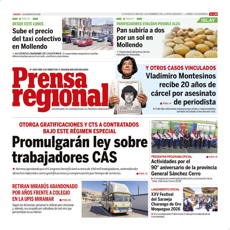 La Prensa Regional – Sábado 21 marzo de 2026